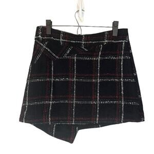 BCBGenration Black & Red Plaid Knit School Girl Mini Skirt Women Sz 4